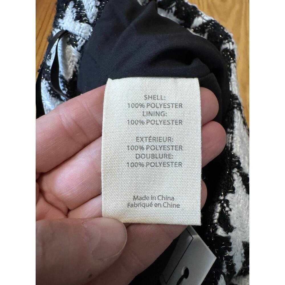 L'agence Marseille Mini Skirt Ecru/Black/Gold Houndstooth Women's Size 8 NWT - Picture 12 of 13